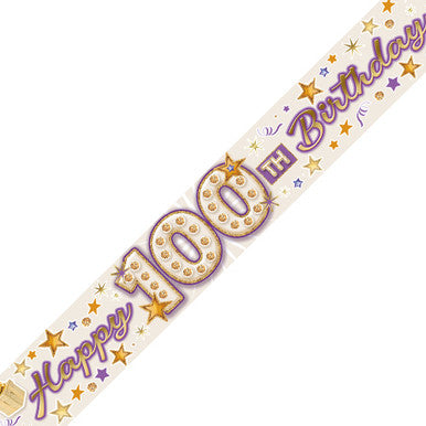 Banner Age 100 Celebration Holographic