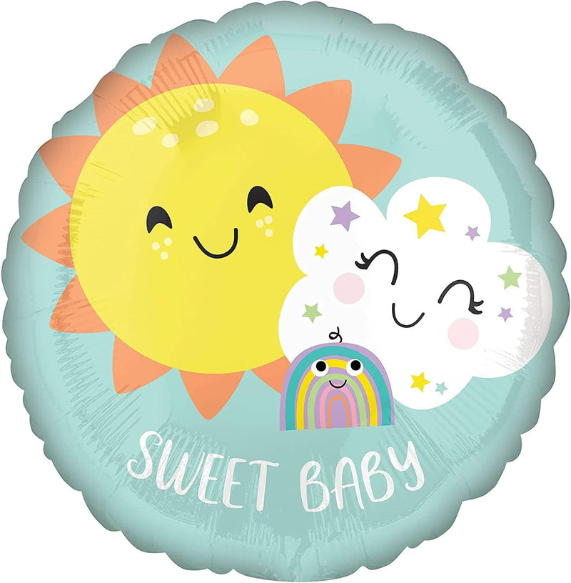 Sweet Pastel Rainbow 17" Foil Balloon (Optional Helium Inflation)