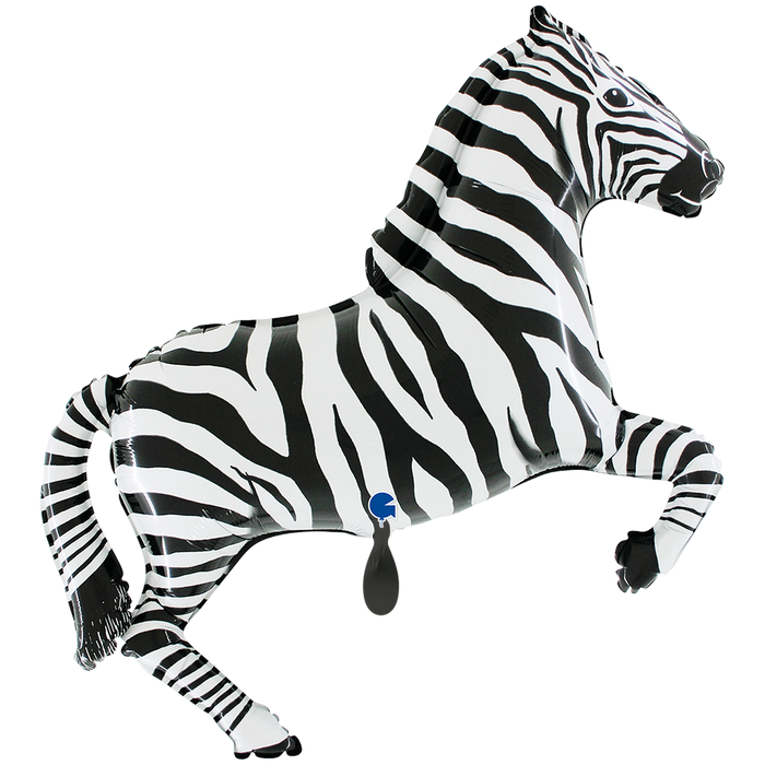 Zebra Shape 34" Foil Balloon (Optional Helium Inflation)