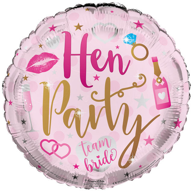 Hen Party -Team Bride Foil Balloon (Optional Helium Inflation)