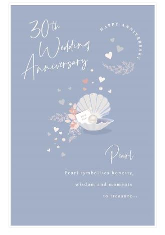 Gibson | Anniversary Wedding 30th - Pearl Anniversary | Card & Gift | With Envelope