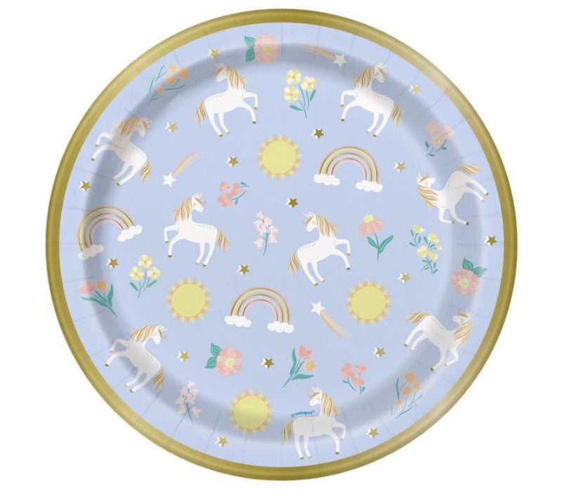 Unicorn Party Lunch Plates 20cm - 8 Pack