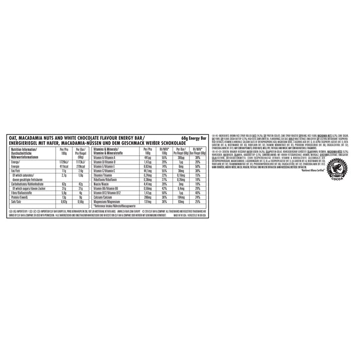 Clif Bar Energy Bar Box of 12 x 68g Bars