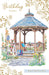 Birthday Card – Wooden Gazebo Garden Illustration