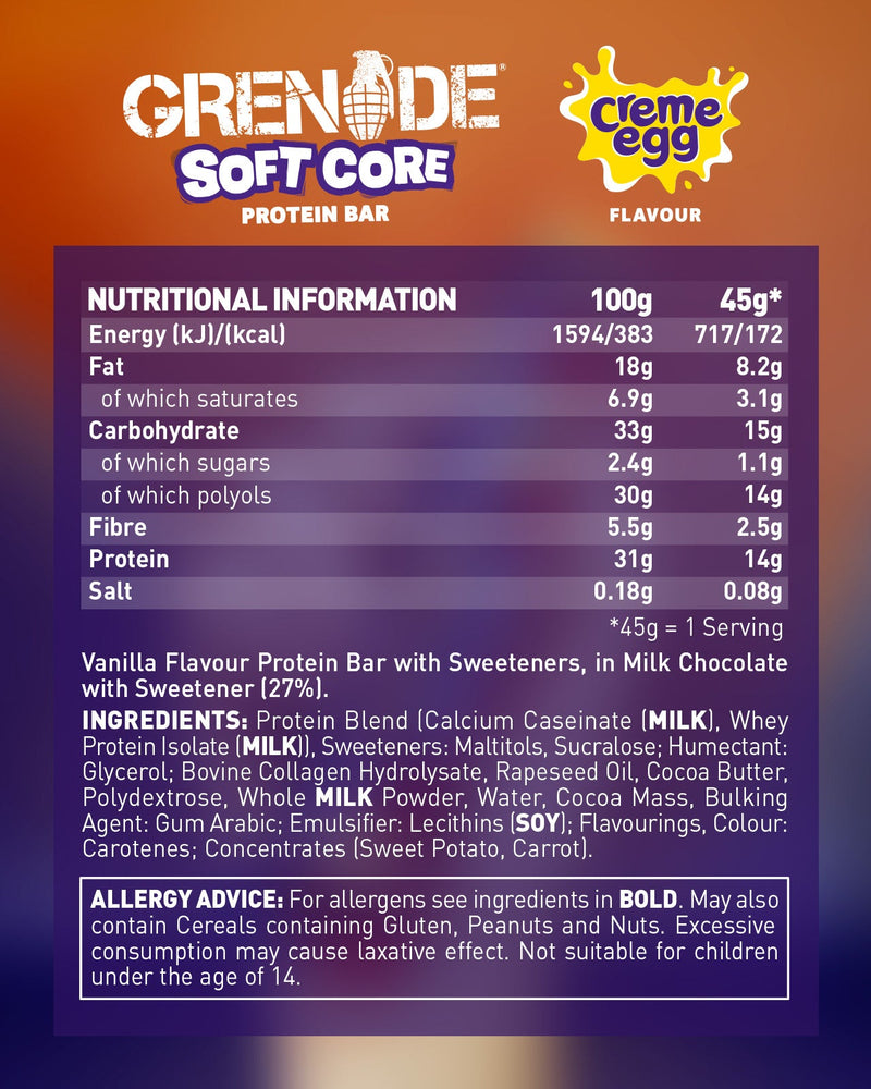 Grenade Creme Egg Soft Core Protein Bar