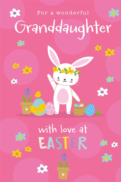 Easter Card for Granddaughter – Spring Lamb and Daffodils Countryside Scene