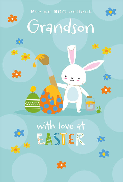 Easter Card for Grandson – Classic Easter Basket Filled with Treats