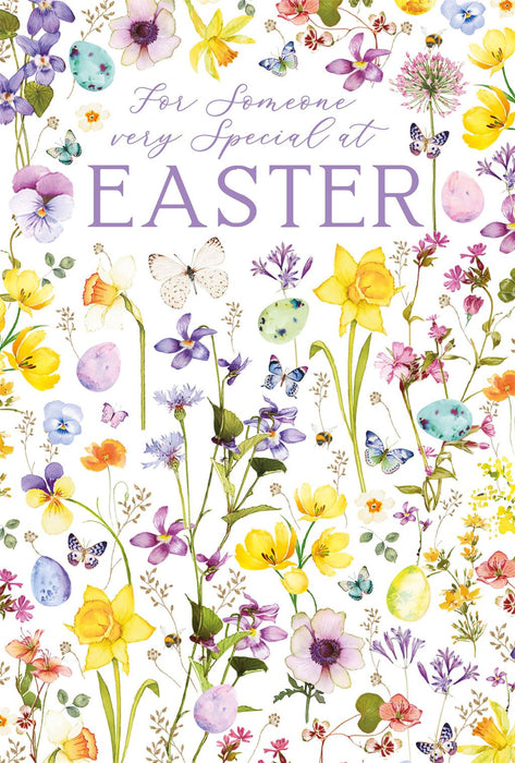 Easter Card for Someone Special – Vibrant Easter Garden with Tulips and Foliage