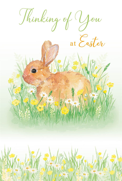 Easter Card for Thinking Of You – Artistic Watercolour Easter Floral Illustration