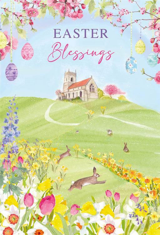 Easter Card for Religious – Traditional Easter Symbols and Springtime Patterns