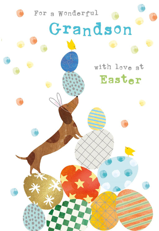 Easter Card for Grandson – Scenic Spring Garden with Flowering Shrubs