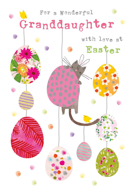 Easter Card for Granddaughter – Decorative Easter Floral Design with Soft Hues