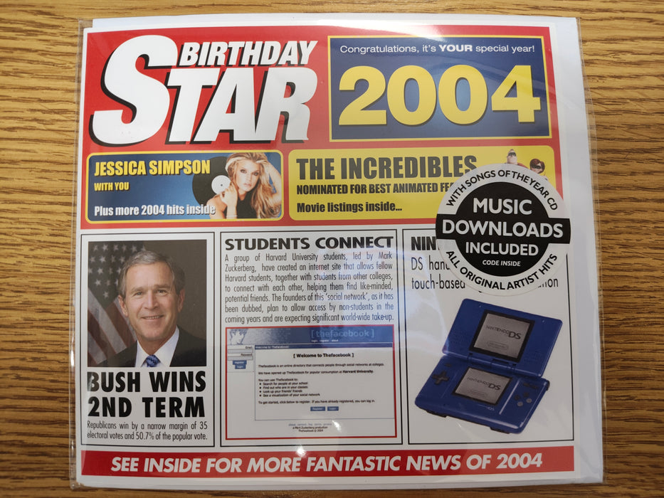 Birthday Star 2004 CD Music Greeting Card Special Year