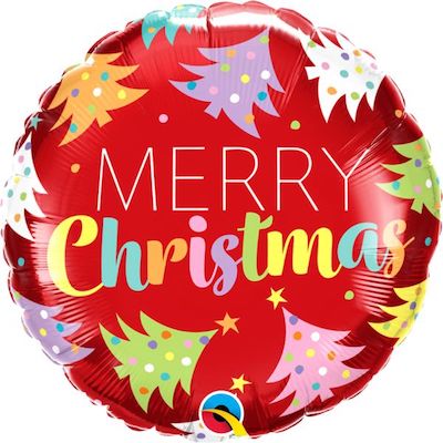 Merry Christmas 18" Foil Balloon (Optional Helium Inflation)