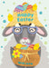 Easter Card for Friends and Family – Charming Easter Chick with Spring Daffodils