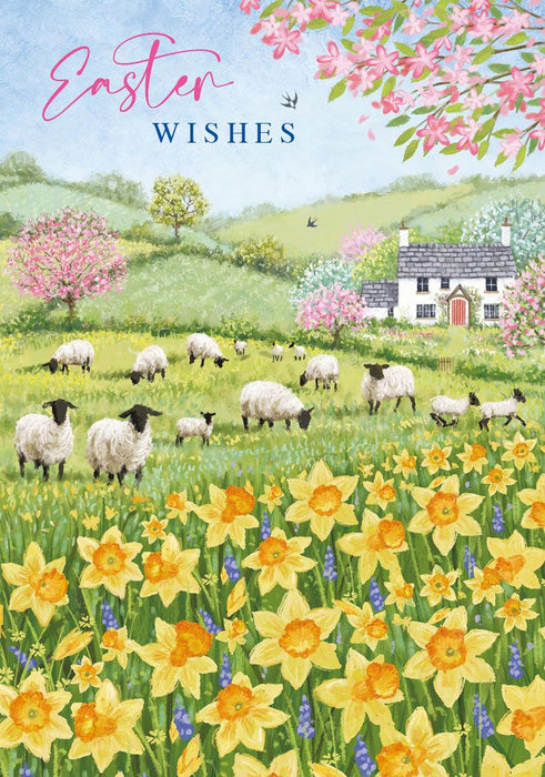 Easter Card for Friends and Family – Playful Easter Egg Hunt Illustration with Bunnies