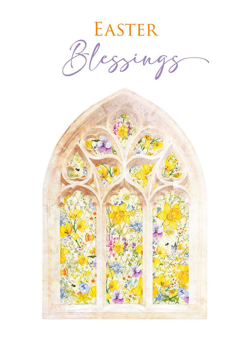 Easter Card for Religious – Decorative Easter Floral Pattern with Pastel Hues