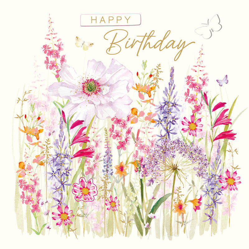 Anemone & Flowers Birthday Card