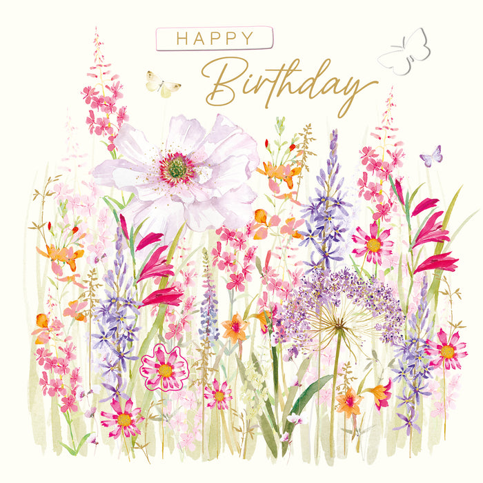 Anemone & Flowers Birthday Card