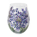 Hand Painted Stemless Glass Agapanthus