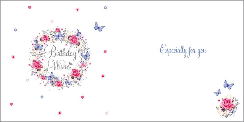 Birthday Card - Rose Wreath Floral Design