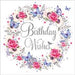 Birthday Card - Rose Wreath Floral Design