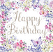 Birthday Card - Pastel Butterfly and Floral Frame