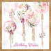 Birthday Card - Floral Balloons with Gold Accents