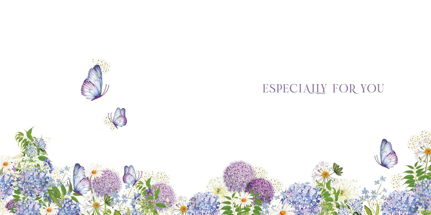 Birthday Card for Friend or Relative – Elegant Hydrangea and Allium Flowers