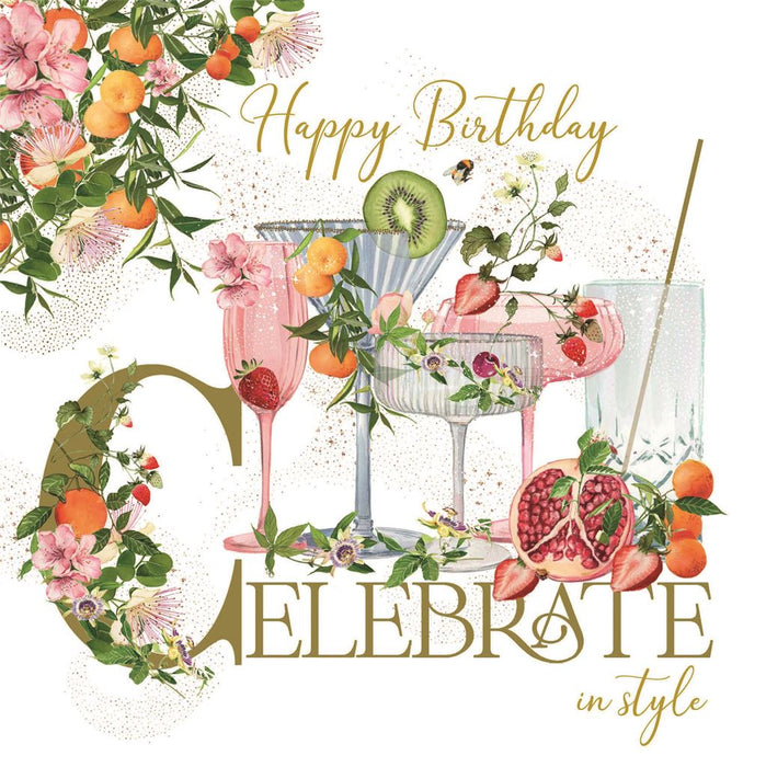 Birthday Card for Friend or Relative – Garden Birds and Floral Border