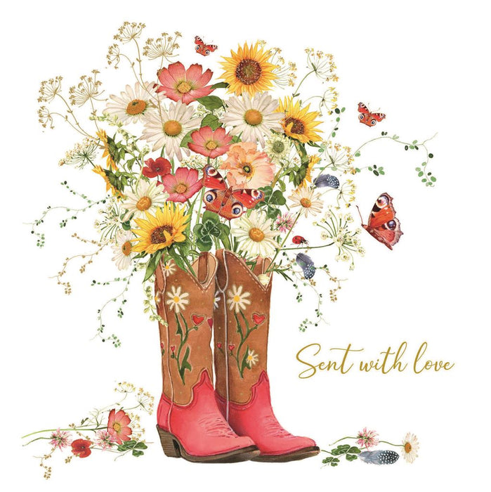 Birthday Card for Friend or Relative – Dainty Wildflower Meadow Illustration