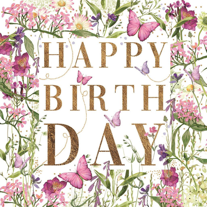 Birthday Card for Friend or Relative – Classic Botanical Floral Illustration