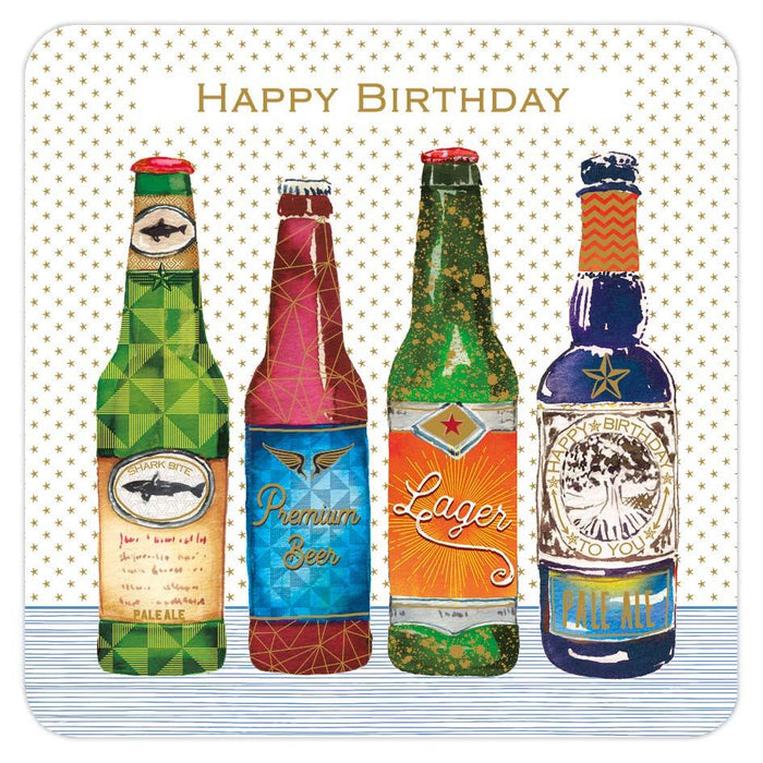 Birthday Card for Friend or Relative – Artistic Craft Beers and Brewery Illustration