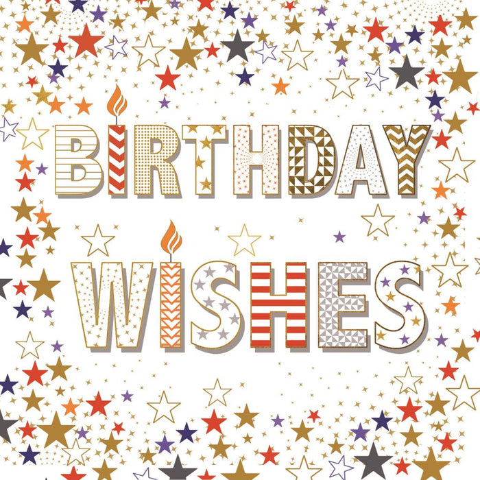 Birthday Card for Friend or Relative – Decorative Candle with Elegant Birthday Text