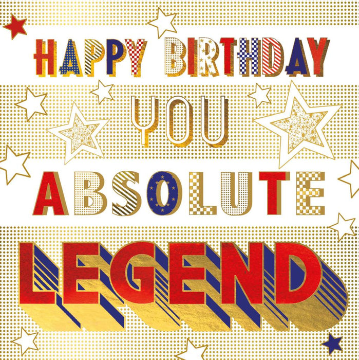 Birthday Card for Friend or Relative – Classic "Legend" Vintage Car Illustration