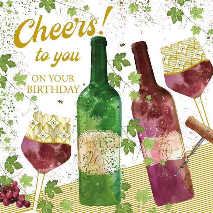 Birthday Card for Friend or Relative – Nostalgic Thatch Cottage Garden Illustration