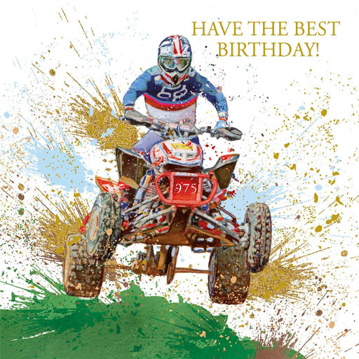 Birthday Card for Friend or Relative – Old Fashioned Tractor in a Farmyard Field