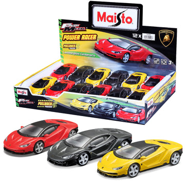 Fresh Metal Power Racer Pull Back Lamborghini Centenario 12Pc Dispenser