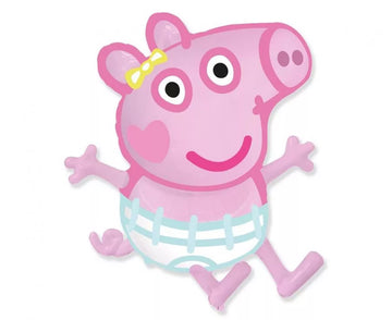 Evie Pig Supershape Foil Balloon (Optional Helium Inflation)