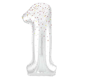 Rose Gold Printed Number 1 Giant Foil Helium Balloon 34" (Optional Helium Inflation)