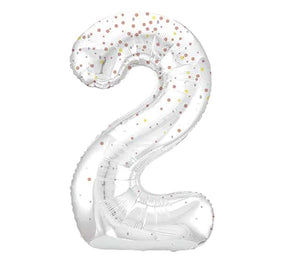 Rose Gold Printed Number 2 Giant Foil Helium Balloon 34" (Optional Helium Inflation)