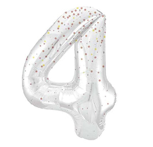 Rose Gold Printed Number 4 Giant Foil Helium Balloon 34" (Optional Helium Inflation)