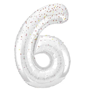 Rose Gold Printed Number 6 Giant Foil Helium Balloon 34" (Optional Helium Inflation)