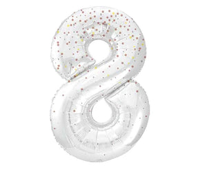 Rose Gold Printed Number 8 Giant Foil Helium Balloon 34" (Optional Helium Inflation)