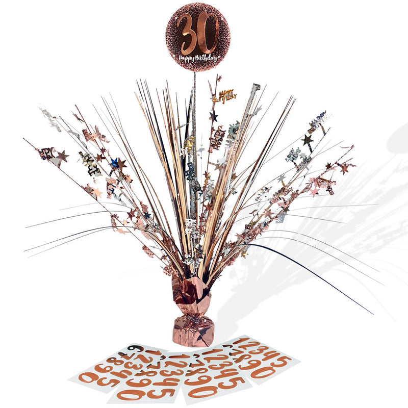 Table Centerpiece Birthday Rose Gold Weight - Any Age Celebration