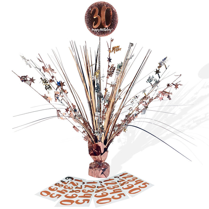 Table Centerpiece Birthday Rose Gold Weight - Any Age Celebration