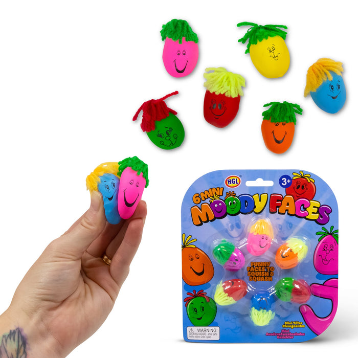 6Pk Mini Moody Faces