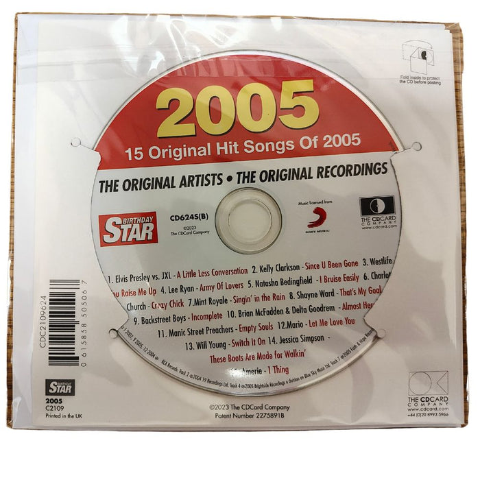 Birthday Star 2005 CD Music Greeting Card Special Year