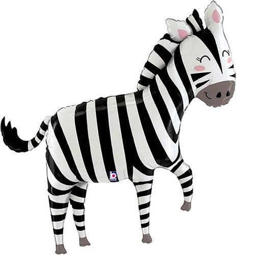 Zebra Supersize Helium Filled Balloon - 43" Foil (Optional Helium Inflation)