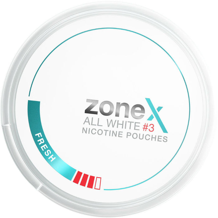 zoneX Fresh All White #3 Nicotine Pouches 17.3g - 24 Pouches